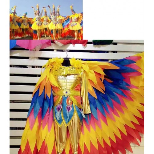 Sunbird turkey feather samba carnival dance costumes flamenco dance dresses for women stage opening dance wear for modern dance performances for adults